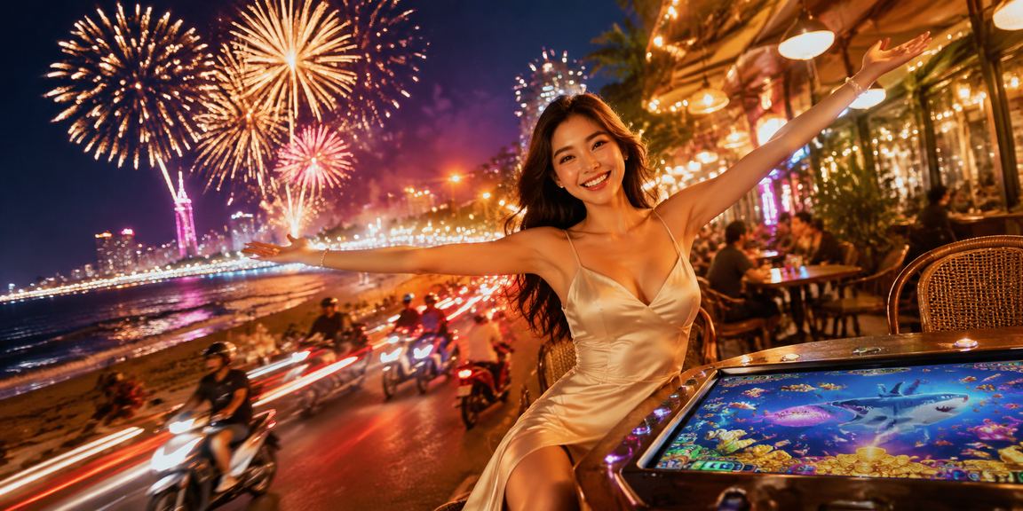 Người chơi tại Vũng Tàu thư giãn và thử game bắn cá online tại quán cà phê